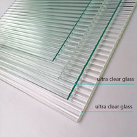 Paneles de Vidrio Decorativos con Patrón Acanalado, Vidrio Templado de 4mm 5mm 8mm 10mm, para Construcción e Industria