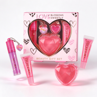 Coffret cadeau de gloss et baume à lèvres en forme de cœur rose, kit cosmétique en forme de cœur, ensemble de maquillage pour la Saint-Valentin, vente en gros