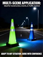 Cône de signalisation routière réfléchissant prismatique en PVC haute visibilité 75 cm IP67 – Barrière de sécurité pour le contrôle du trafic routier et la réduction de vitesse