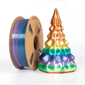 실크 빛나는 여러 가지 빛깔의 무지개 PLA 필라멘트 빠른 그라데이션 색상 1.75mm 유연한 3D 인쇄 1kg 1.75mm 3d 프린터 플라 필라멘트