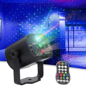 Lumières de scène Disco DJ, lumière Laser activée par le son LED, projecteur stroboscopique Flash rvb avec télécommande