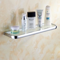 Étagère murale d'angle flottante en laiton pour salle de bain d'hôtel - Design de luxe léger, étanche et durable