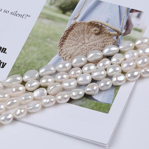 Perla de Agua Dulce Barroca Irregular Blanca de 8-9 mm, de Doble Cara, con Orificio Vertical Natural para Manualidades - Product Image 3