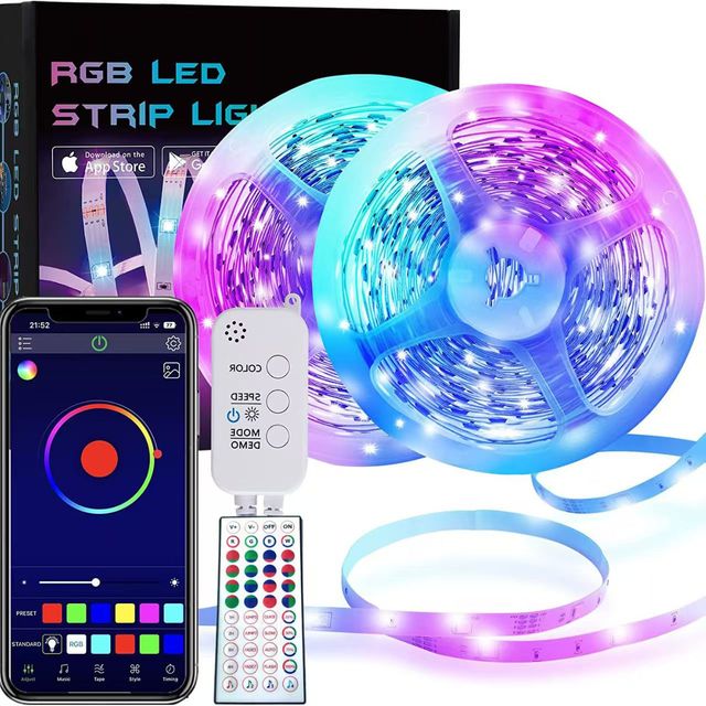 RGB SMD 5050 LED Strip Light USB Remote & APP Control for Bluetooth Flexible Tape Diode Ribbon for TV Backdrop Living Bedroom