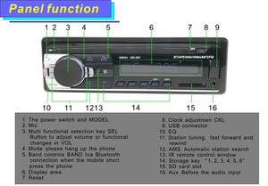 FM AUX đầu vào nhận SD/USB 12V với in-Dash BT đa phương tiện tự động đài phát thanh Máy nghe nhạc 1din MP3 xe đài phát thanh âm thanh stereo - Product Image 3