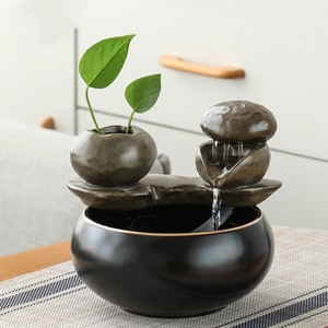 Pecera de Cerámica de Estilo Chino con Cascada y Bomba de Circulación Automática, Decoración para Mesa de Oficina - Product Image 4