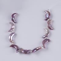 Perles d'eau douce naturelles de forme lune, couleur violette, 18 cm, 10-12 mm, vente en gros, pour la fabrication de bijoux