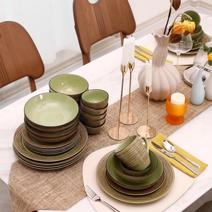 In September We Are Promoting Green Round Plates High End Heat Resistant Ceramic Plates and Classic Retro Ceramic Plates - Product Image 3