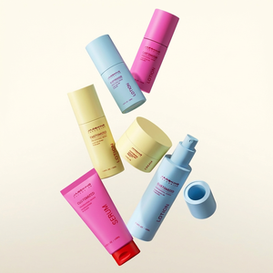 Cylindrical Gradient Frosted 30ml 50ml 100ml Glass Packaging Set Skincare Cosmetics Cream Jar Lotion Toner Spray <strong>Pump</strong> <strong>Bottle</strong> - Product Image 2
