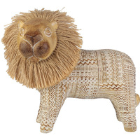 Décoration de bureau et d'intérieur : Adorables figurines de lion en fausse toile de lin de style européen pour la maison et le bureau