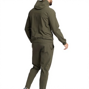 Girls' Olive Green Hooded Breathable Heavyweight 2 1 Design Tracksuit Set Full <b>Zipper</b> <b>Jacket</b> Jogger Pants Solid Color Casual - Product Image 2