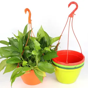 Home Durable Plant Garden Supplies Kunststoff haken Gartenbau Blumentöpfe Runder hängender Blumentopf