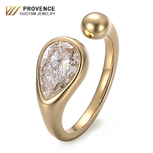 2026 Original designer's new 18k gold engagement <b>ring</b> Unisex 1carat Pear lab grown diamond <b>ring</b> <b>custom</b> Fine Jewelry Gold <b>Ring</b> - Product Image 1