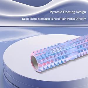 Rouleau de massage double zone avec poignée – Points texturés en relief pour relaxation musculaire profonde, léger (0,2 kg), noyau en EVA/PVC, idéal pour le <span class=keywords><strong>yoga</strong></span> - Product Image 3