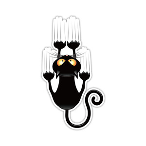Decorazione finestrino <span class=keywords><strong>auto</strong></span> gatto nero graffiato verso il basso decalcomania Halloween animale gatto adesivo Pvc - Product Image 1
