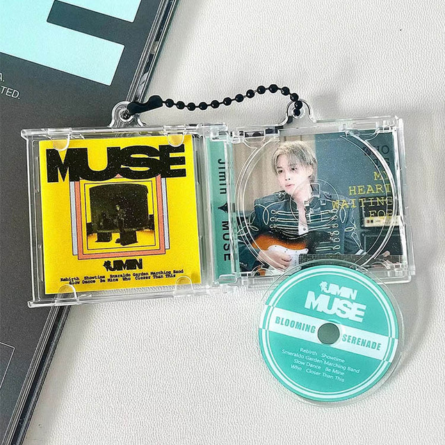 Customized Vintage Style NFC Music Photo Song Kpop Album Acrylic Nfc Keychain Mini cd
