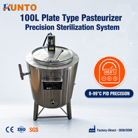 Stérilisateur UHT à plaques en acier inoxydable 304 de 100 L, contrôlé par PLC, de marque réputée, certifié CE, garantie 1 an pour produits laitiers, jus et bière