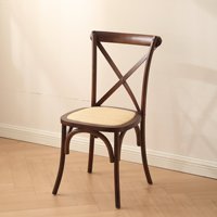 Chaise de salle à manger en bois massif de style vintage américain, dossier en rotin, empilable, pour restaurant, hôtel, mariage, banquet, maison