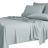 100% bambou biologique 4PC ensemble tissé Queen Size draps de lit avec poche profonde refroidissement et respirant bambou organique de l'ensemble