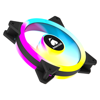 Ventilateur de boîtier ARGB AntarcChill 120 mm noir, double anneau lumineux, pales translucides, haute vitesse, haut débit d'air, faible bruit, ventilateur de refroidissement PC
