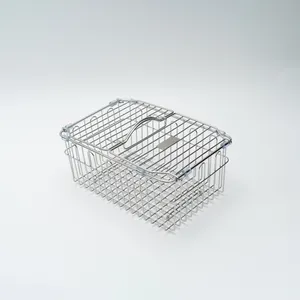 Custom-made 304 Stainless Steel Braided Basket Wire Mesh Cleaning Baskets for Ultrasonic Cleaner Washing Machine