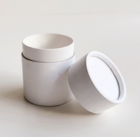 Tube d'emballage en carton blanc 100 % biodégradable pour vêtements, pot en papier kraft cosmétique résistant à l'huile, pot alimentaire en papier avec revêtement en cire