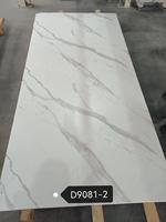 Panel Dinding PVC UV Motif Marmer Putih Emas, Tahan Gores, Tahan Air, untuk Dekorasi Ruang Tamu dan Latar Belakang TV