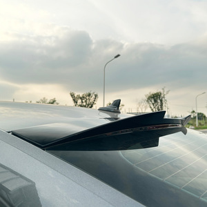 Audi Rear Spoiler <b>Wing</b> Shaped Piano <b>Black</b> Carbon Fiber Texture ABS Trunk Spoiler For A7 S7 C8 2019+ - Product Image 2