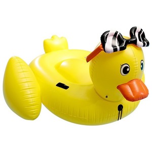 Bouée gonflable en forme de canard jaune 182x185x102cm pour enfants et adultes, pour piscine, plage, fête estivale, utilisation en extérieur - Product Image 5