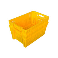 Panier de rangement ventilé empilable en plastique pour légumes frais, fruits et poissons, caisses de transport en maille pour la logistique et la récolte