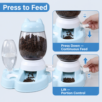 Distributeur automatique de nourriture et d'eau pour animaux de compagnie 2-en-1 en plastique 2,2 L, fonctionnement manuel par gravité, station d'alimentation pour chats et chiens