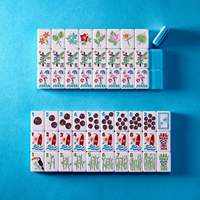 Tuiles de Mahjong Américaines en Acrylique Transparent Bleu Clair Tropical – Design Moderne Haut de Gamme – Divertissement – Meilleures Ventes