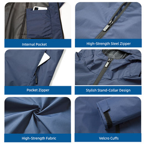 Leichte, atmungsaktive, winddichte und wasserdichte <span class=keywords><strong>Softshell</strong></span>-Jacke mit Reißverschluss für Damen und Herren, für alle Jahreszeiten, Wandern, Trekking, Radfahren, Outdoor-Aktivitäten - Product Image 3