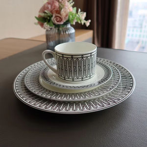 Ensemble de salle à manger de luxe nordique 4 pièces noir, assiettes en céramique avec coffret cadeau – Meilleures ventes - Product Image 6