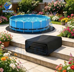 Alfombrilla Redonda para <span class=keywords><strong>Piscina</strong></span> <span class=keywords><strong>de</strong></span> 18 Pies, <span class=keywords><strong>de</strong></span> Poliéster, Engrosada y Resistente al Desgaste, Transpirable, Resistente al Moho, para Piscinas Elevadas - Product Image 5