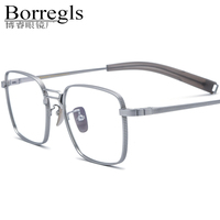 Gafas de titanio Borregls para hombre, nueva marca de diseñador, montura cuadrada, gafas ópticas ligeras, gafas japonesas de alta calidad 8827