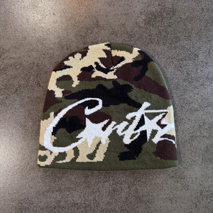 Bán Buôn Tất Cả Các Logo In Jacquard Đan Mùa Đông Beanie Hat Tùy Chỉnh Y2K Cuffless Camo Beanie <span class=keywords><strong>Cap</strong></span> Với Thư Mô Hình Cho Đường Phố Mặc - Product Image 2