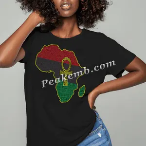 Hot Fix strass Africa Design di trasferimento di calore per camicie e abbigliamento all'ingrosso