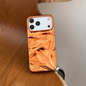 Coque de téléphone portable antichoc en TPU avec électroplaqué de luxe et motif vague d'eau <span class=keywords><strong>orange</strong></span> pour iPhone 17 Pro Max 17 Air 16 15 14 13 12 11 - Product Image 2