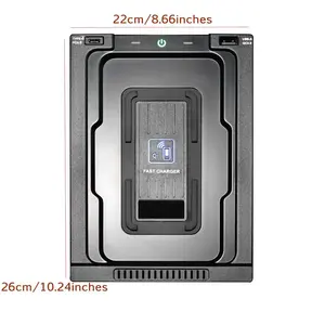 Cargador inalámbrico para coche de 15W, carga rápida dual USB QC3.0 tipo C para Toyota Highlander/Crown Kluger 2022 - Product Image 1