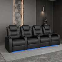 Fauteuil inclinable électrique à double moteur en cuir pleine fleur, extensible, zéro gravité, avec appui-tête et port USB, pour home cinéma, appartement et centre commercial