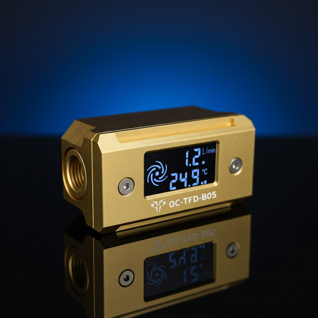 Socooler Water Flow Meter OLED Screen Digital Flow Thermometer Fluid Bearing Aluminum Heatsink PC Water Cooling Heat Cooling