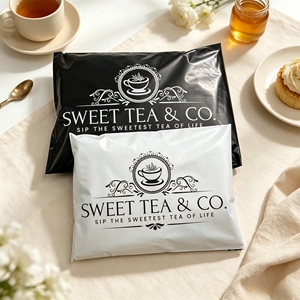 Custom Printed Poly Mailer Bags, Black & White Mailing Shipping Bags With Logo For E-commerce Packaging - Product Image 1