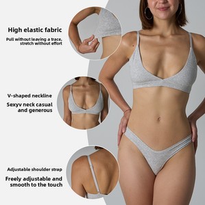 Ensemble de <span class=keywords><strong>soutien</strong></span>-<span class=keywords><strong>gorge</strong></span> sexy en <span class=keywords><strong>coton</strong></span> pour femmes, sans armatures, respirant, sans coussinets - Product Image 4