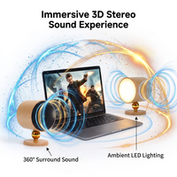 Lampe de table sans fil rechargeable en bois avec haut-parleur Bluetooth, veilleuse LED magnétique à commande tactile et intensité réglable pour la décoration intérieure
