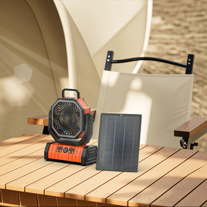 Outdoor Portable Rotatable Camping Fan Integrated LED Light Rechargeable Cooling Fan For Camping Tent Hiking Beach - Product Image 5