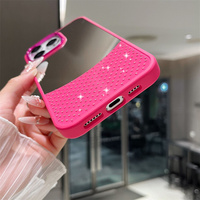 Coque de protection antichoc de luxe avec miroir de maquillage et strass scintillants pour iPhone 18 Pro Max 17 16 15 14 13 12 11