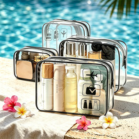Sac de toilette transparent en PVC de grande capacité Galaxy, résistant à l'eau, avec fermeture éclair, pochette de rangement cosmétique portable, pour voyage en plein air