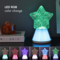 Veilleuse d'anniversaire pour enfants personnalisée en Europe Jouet étoile en plastique RVB avec LED à paillettes 3D Décor de fête changeant de couleur