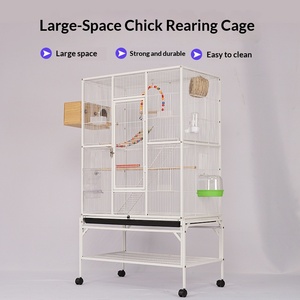 <span class=keywords><strong>Cage</strong></span> à oiseaux en gros, grande villa en métal pour perroquets et autres oiseaux volants, avec système de fixation à bouton-pression et rangement intégré, grande taille - Product Image 3